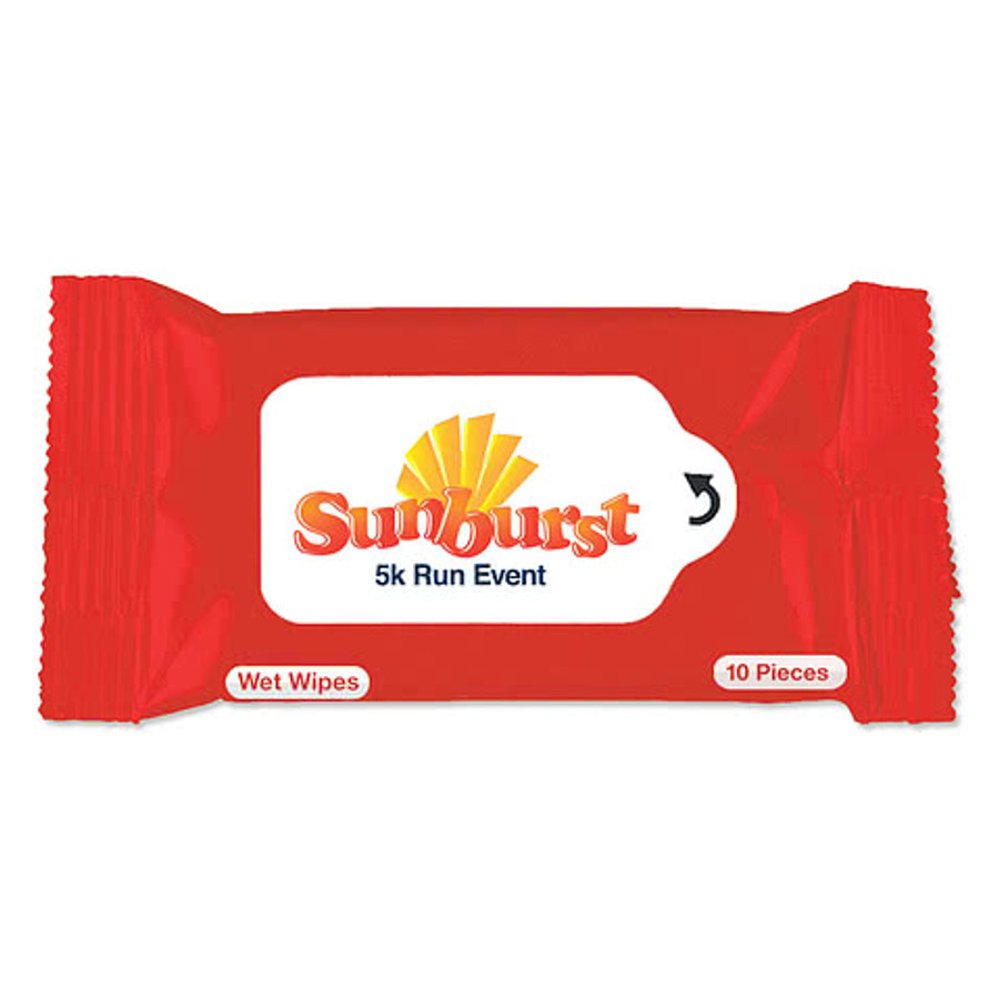 Full Color Wet Wipe Packet in Blue