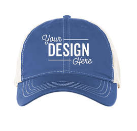Pacific Headwear Vintage Snapback Trucker Hat - Color: Royal / Ivory / Royal