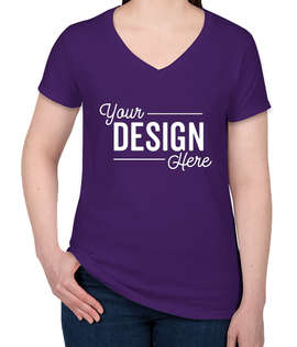 Canada - Gildan Women's 100% Cotton V-Neck T-shirt - Color: Purple