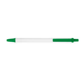 BIC Clic Stic Pen (black ink) - Color: White / Green