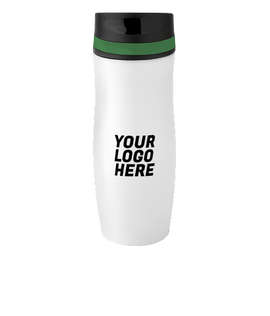 Full Color 14 oz. Persona Wave Trail Vacuum Insulated Tumbler - Color: White / Green