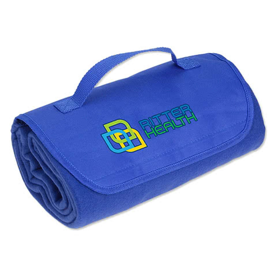 Full Color Barrel Fleece Roll-Up Blanket in Gray