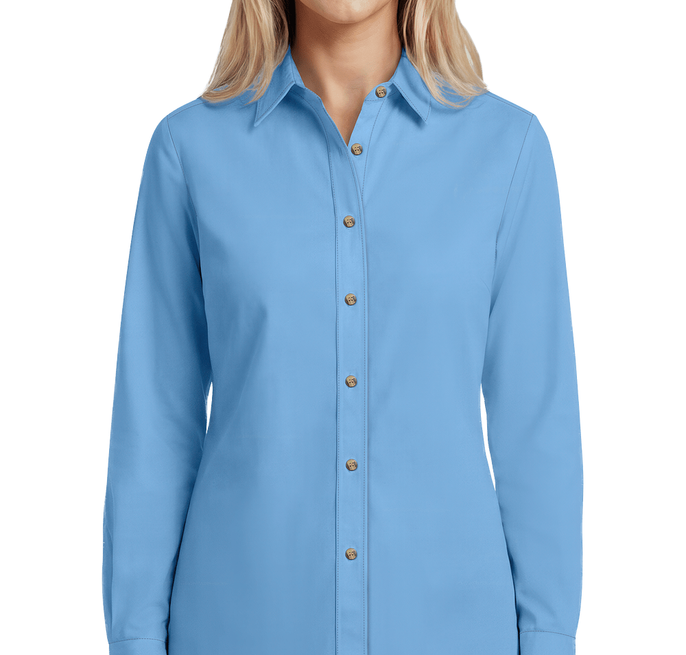 Blue Generation Women's Scotchgard Long Sleeve Dress Shirt - Embroidered-default