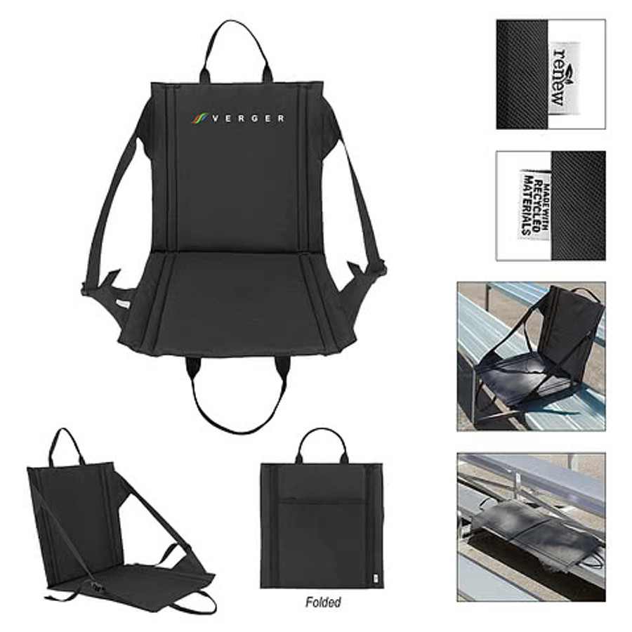 Foldable Recycled Stadium Seat in BLACK