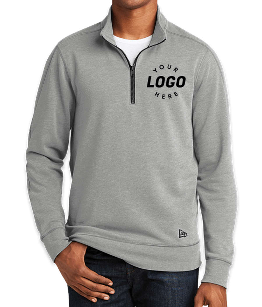 New Era Tri-Blend Quarter Zip Pullover in Shadow Grey Heather