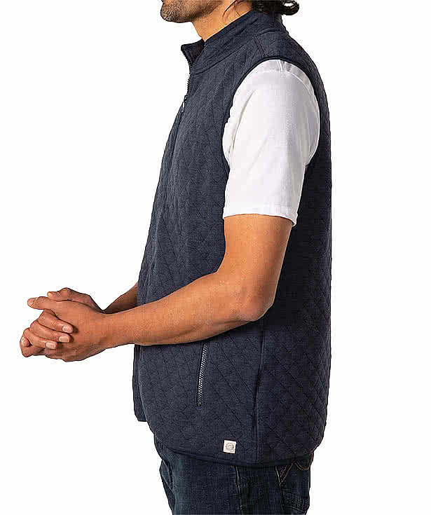 Marine Layer Corbet Quilted Vest - Faux Leather Patch