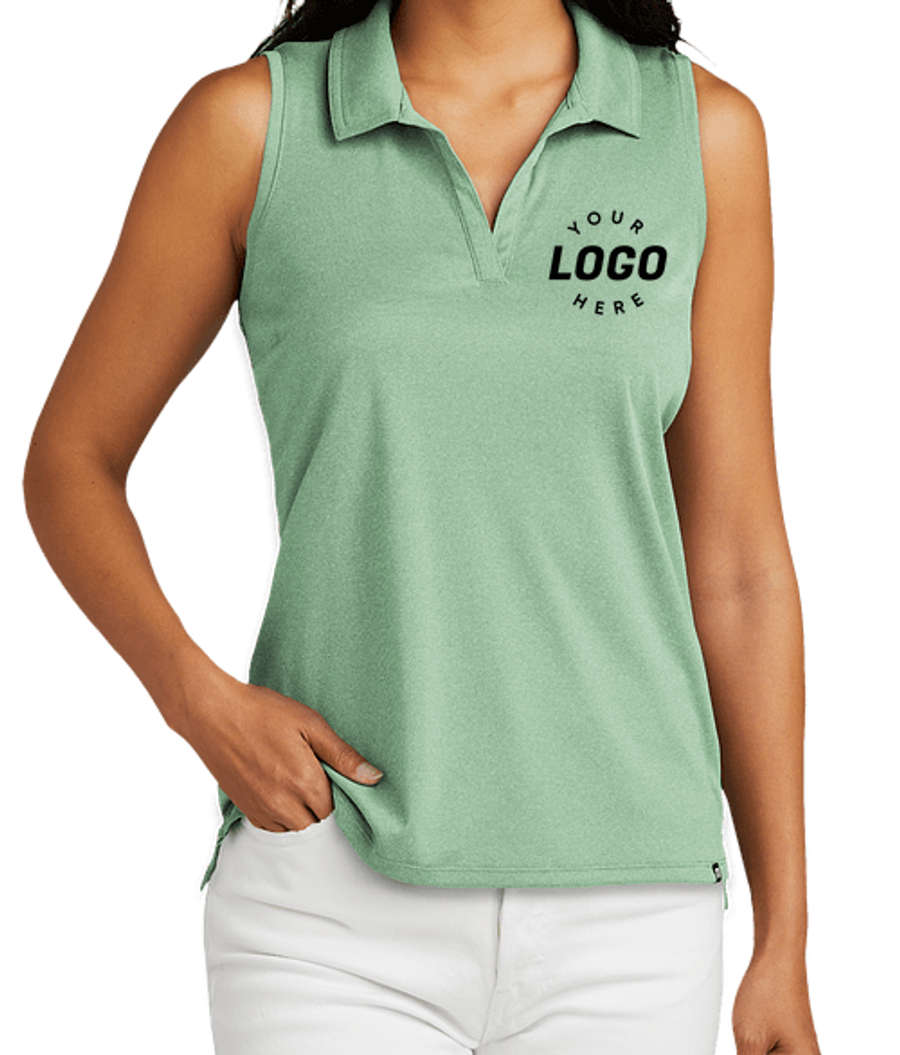 TravisMathew Women's Coto Sleeveless Performance Polo - Printed in Beryl Green Heather