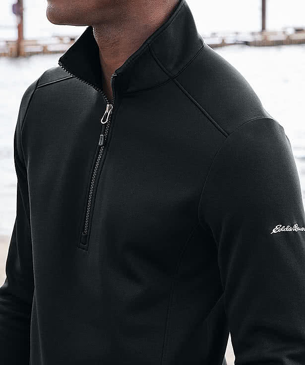 Eddie Bauer Smooth Mid Layer Half Zip Fleece Pullover - Printed