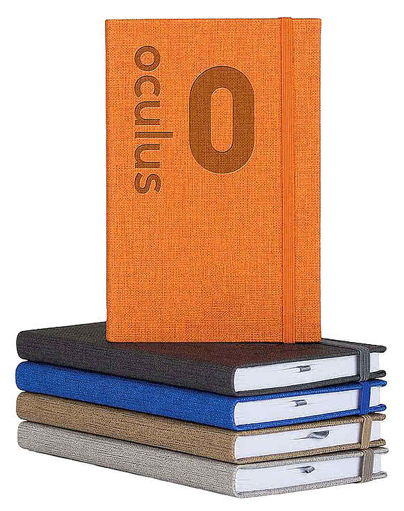 Castelli Debossed Linen Banded Pico Lined Hard Cover Notebook
