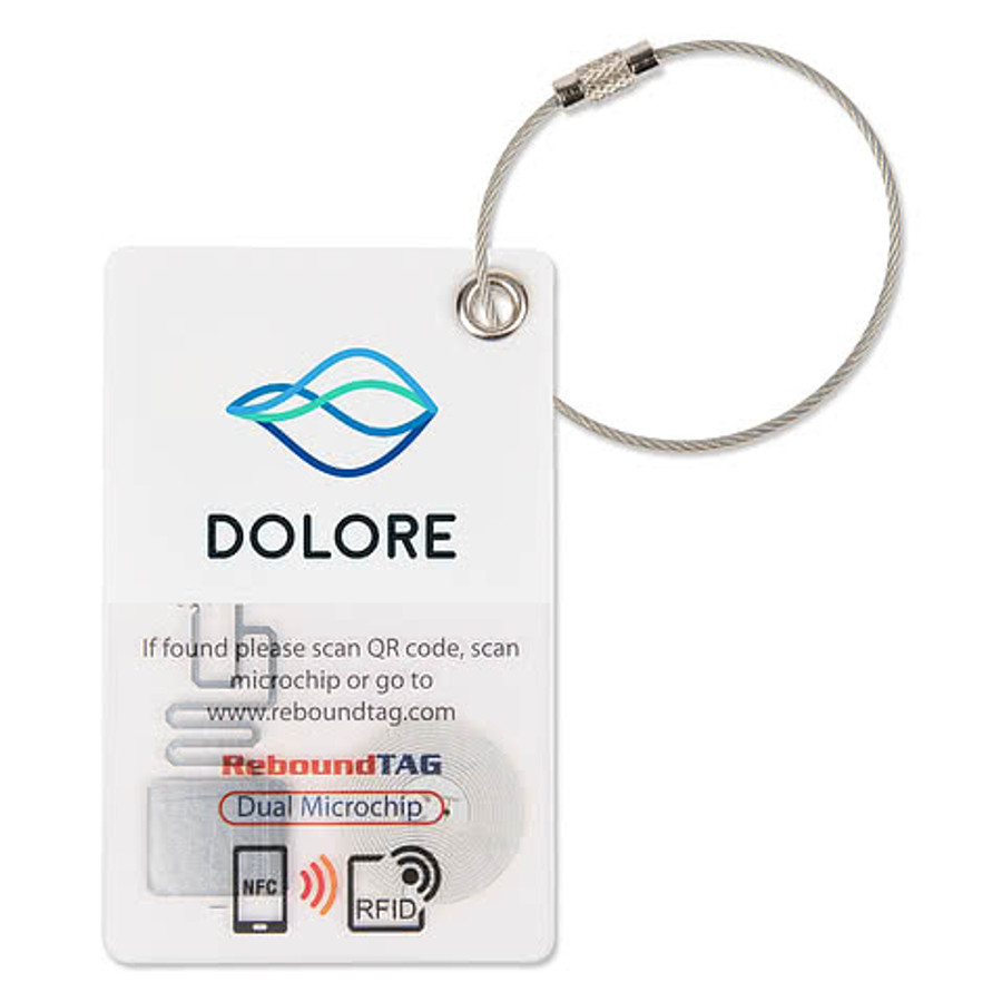 Rebound Smart Vinyl Luggage Tag in White