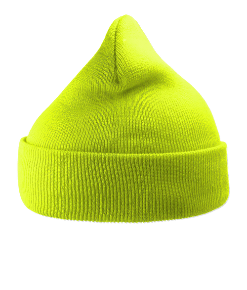 Atlantis Headwear Wind Recycled Knit Cuff Beanie in Yellow Fluorescent