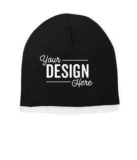 Sportsman Bottom Stripe Beanie - Color: Black / White