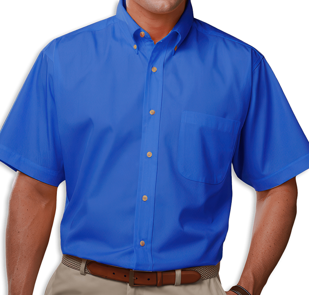 Blue Generation Scotchgard Short Sleeve Dress Shirt - Embroidered-default
