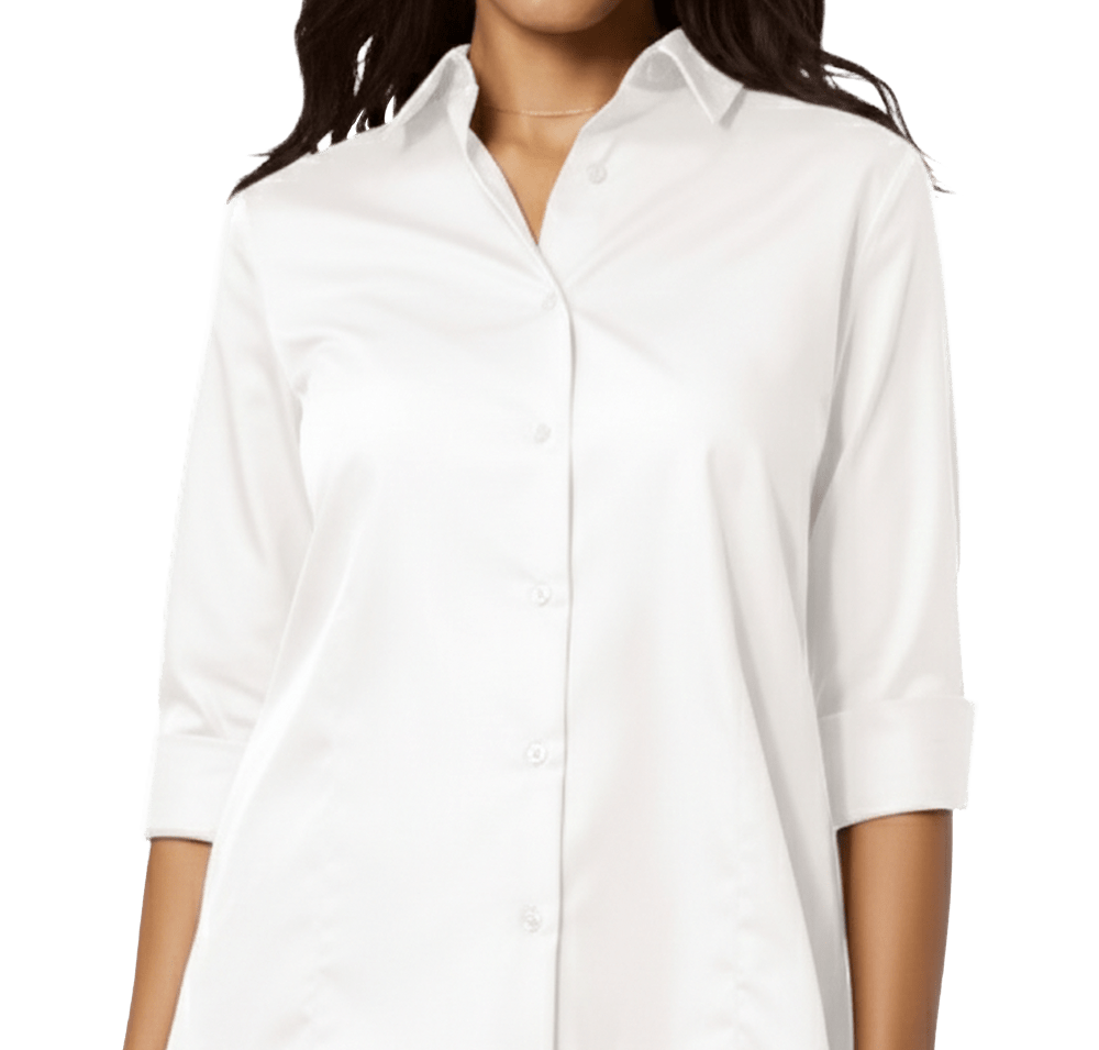 Blue Generation Women’s Studio Poplin 3/4 Sleeve Swing Shirt-default