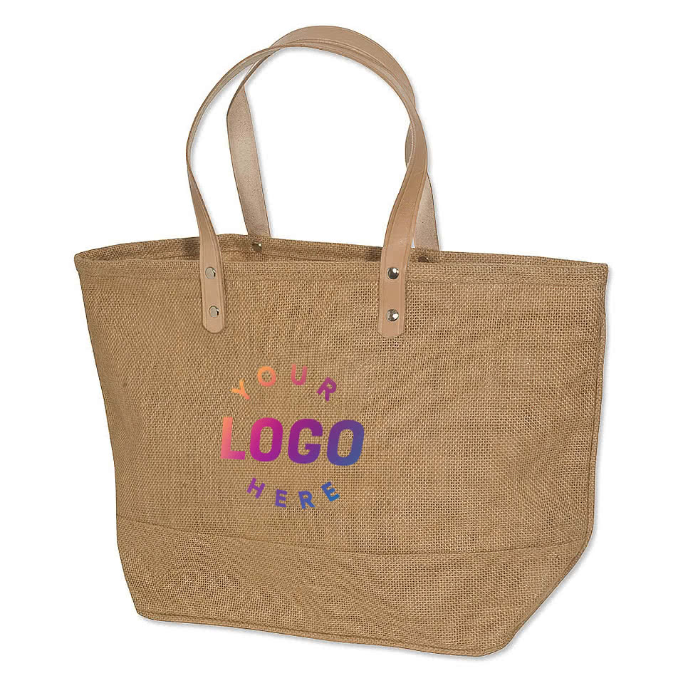Hamptons Medium Eco-Responsible Zippered Jute Tote Bag