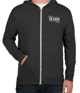 Canada - Threadfast Tri-Blend Full Zip T-shirt Hoodie - Color: Black Triblend