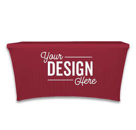 Full Color 6' Stretch Tablecloth - Color: Maroon