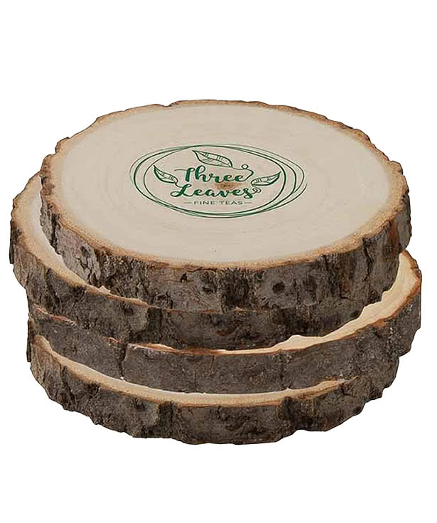 Woodlands Natural Poplar Coasters (Set of 4)