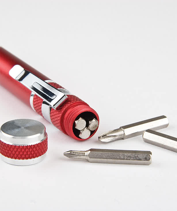Laser Engraved Pocket Pal Aluminum Screwdriver Pen Tool