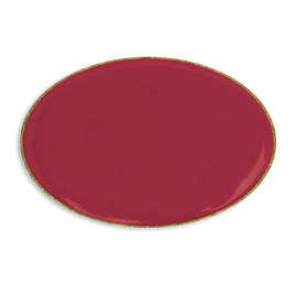 Oval Lapel Pin - Color: Maroon / Brass
