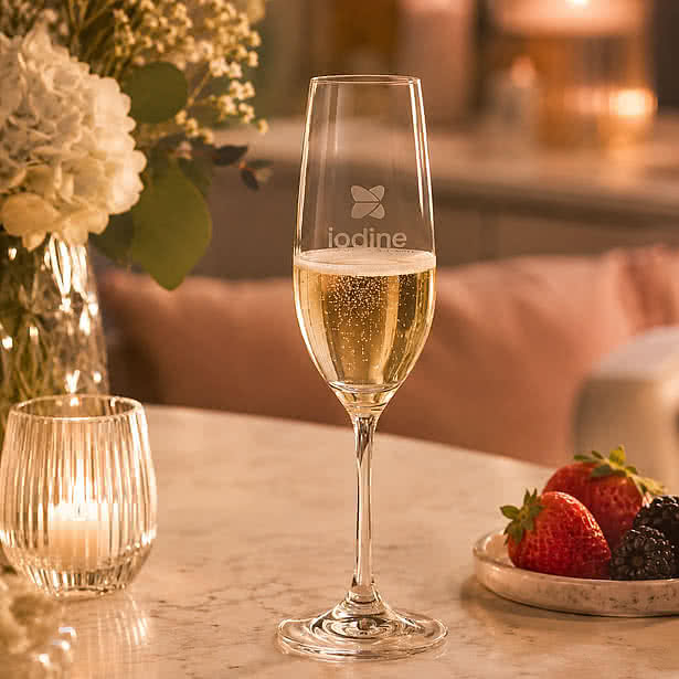 Laser Etched 8 oz. Burlington Champagne Flute