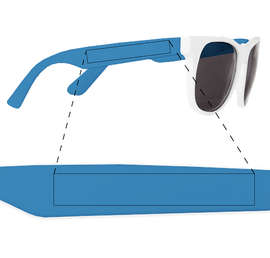 Two-Tone Promotional Sunglasses - Color: White / Blue