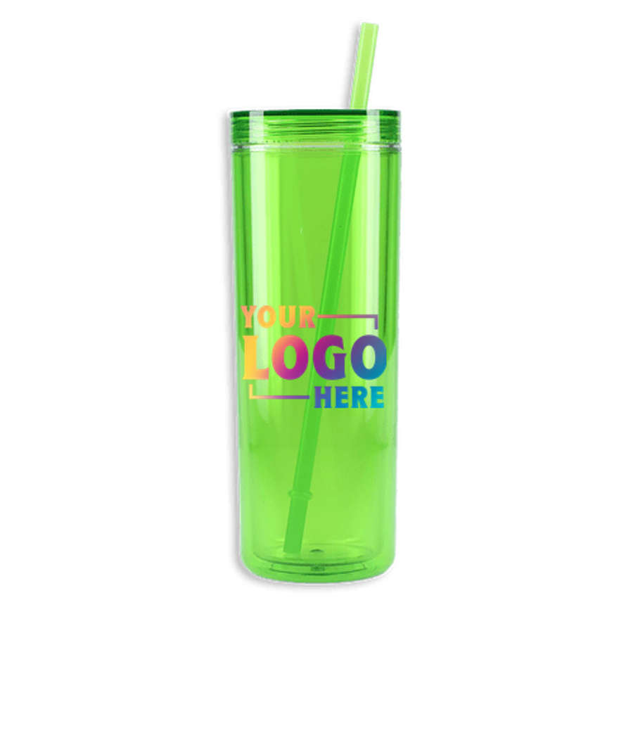 16 oz. Chroma Acrylic Eco Tumbler with Straw in Lime