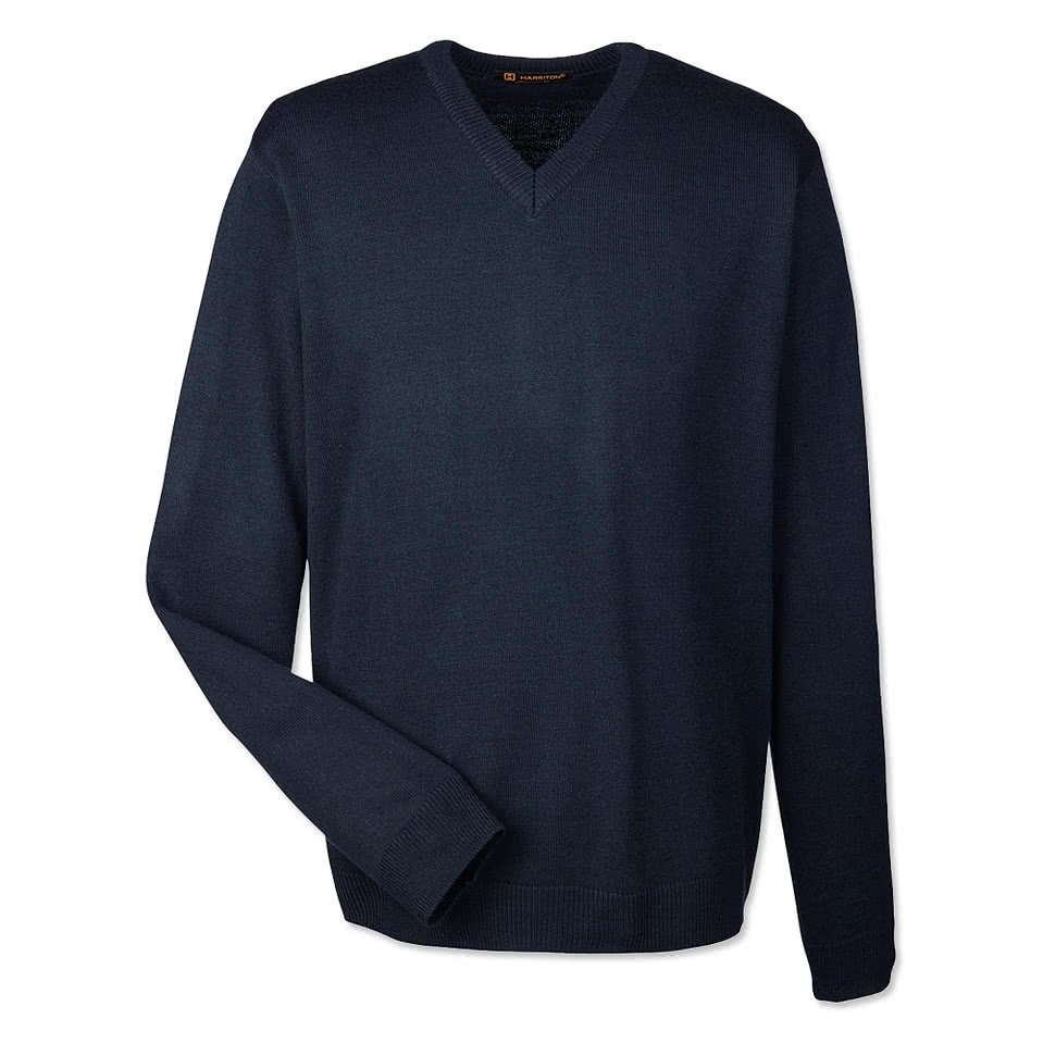 Harriton Pilbloc Jersey Knit V-Neck Sweater