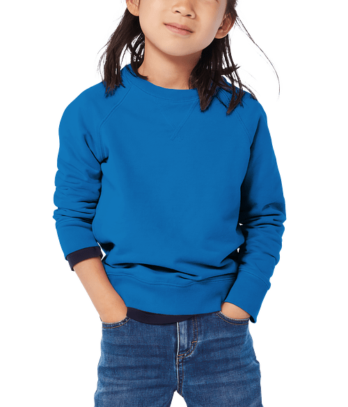 Primary Youth French Terry Crewneck Sweatshirt in Blueberry