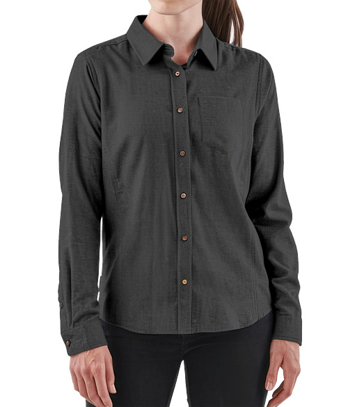 Stormtech Women's Cambridge Flannel Long Sleeve Shirt in Charcoal