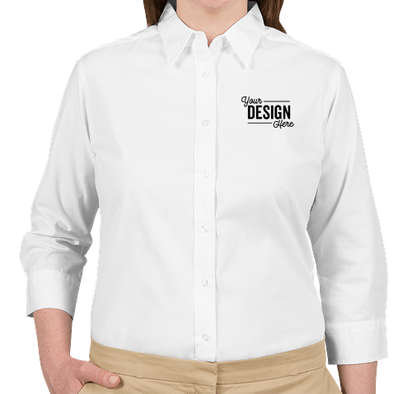 Port Authority Women's 3/4 Sleeve Easy Care Twill Shirt - White