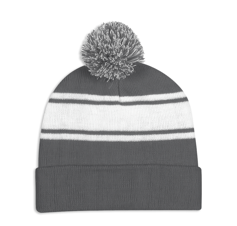 Two-Tone Pom Pom Knit Beanie-default