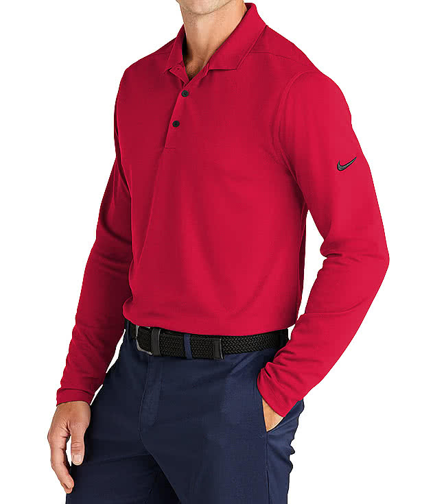 Nike Dri‑FIT Micro Pique Long Sleeve Performance Polo 2.0 - Printed