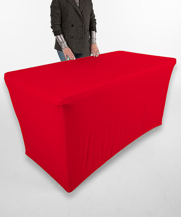 Full Color 6' Ultrafit Curve Open-Back Stretch Tablecloth