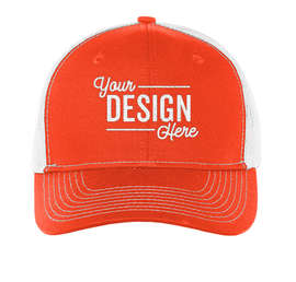 Port Authority Snapback Trucker Hat - Color: Orange / White