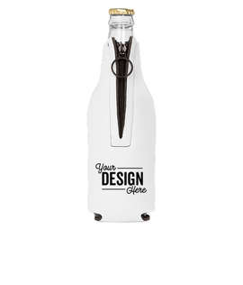 Foldable Foam Zipper Bottle Cooler - Color: White