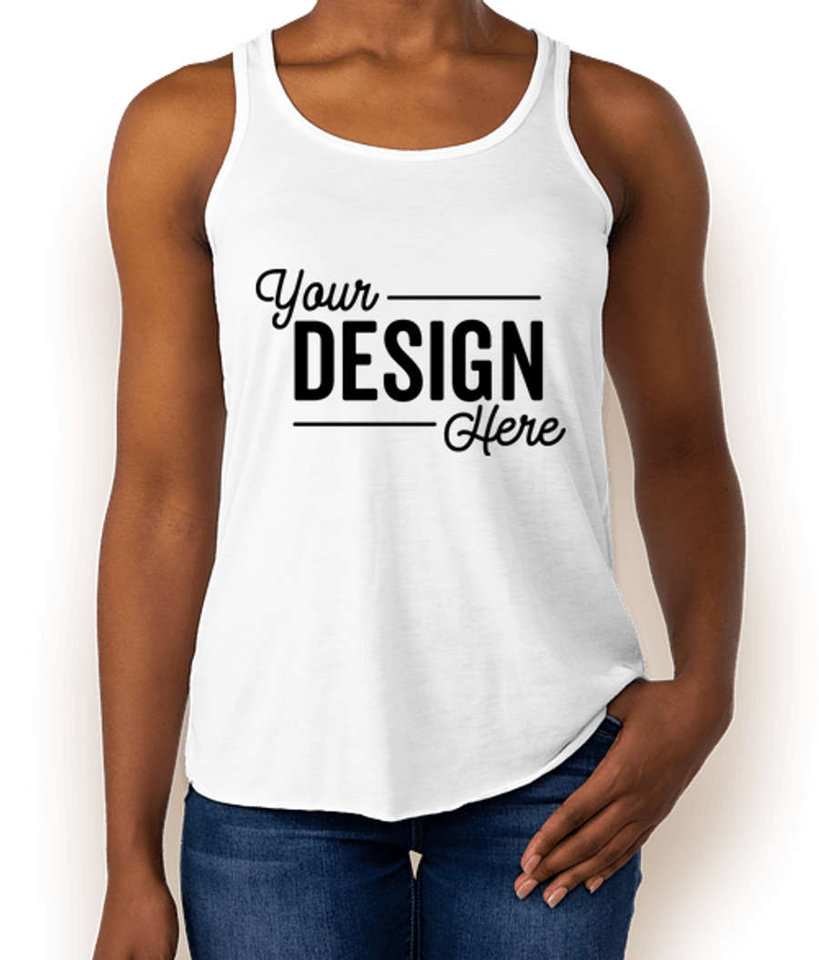 Bella + Canvas Women's Flowy Racerback Tank in White