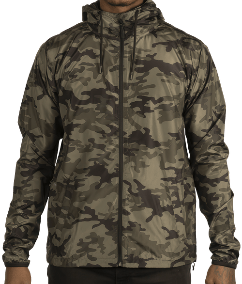 Burnside Lightweight Windbreaker in Green Camo