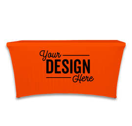 Full Color 6' Stretch Tablecloth - Color: Orange