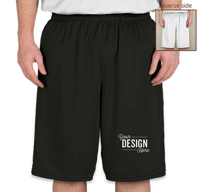 High Five Competition Reversible Basketball Shorts - Black / White
