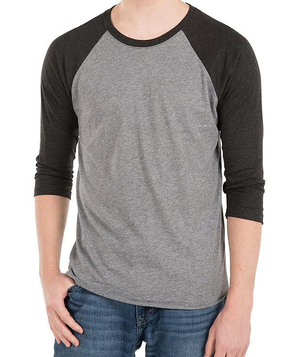 Custom Next Level Tri Blend Raglan T shirt Design Long Sleeve T