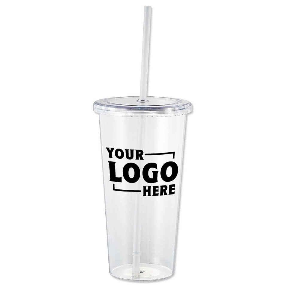 24 oz. Sizzle Plastic Tumbler with Straw