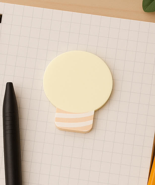 Full Color Light Bulb Sticky Note - 3" x 3" -  25 sheets/pad (Case of 500)