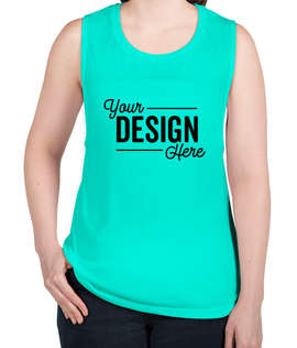 Bella + Canvas Women's Flowy Muscle Tank - Color: Teal