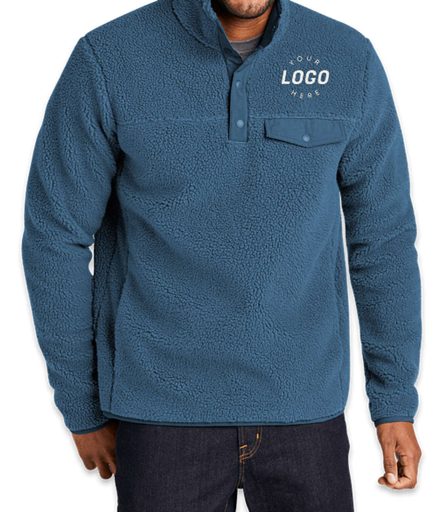 Port Authority Camp Fleece Snap Pullover in Regatta Blue