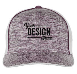 Pacific Headwear Aggressive Heather Trucker Hat - Color: Maroon Heather / White / Maroon Heather