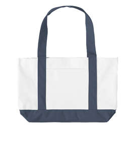 Medium Poly Boat Tote Bag - Color: White / Navy