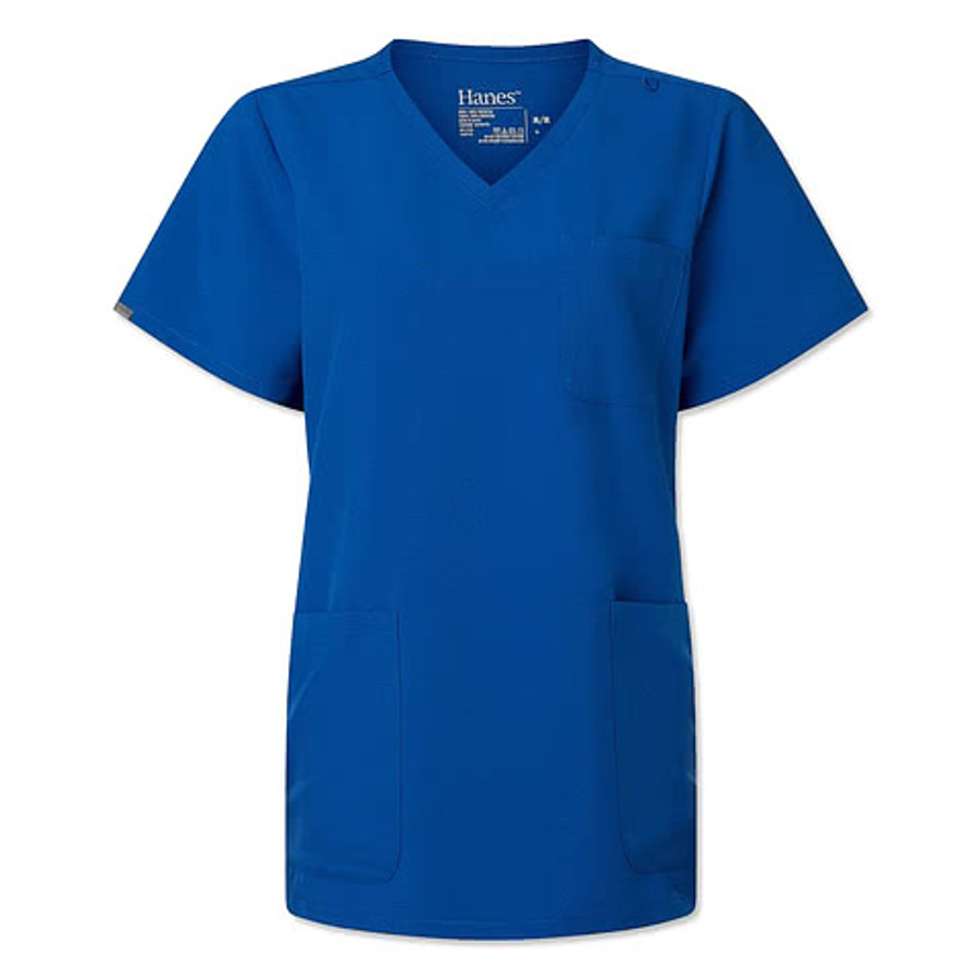 Hanes Women's V-Neck 3-Pocket Scrub Top