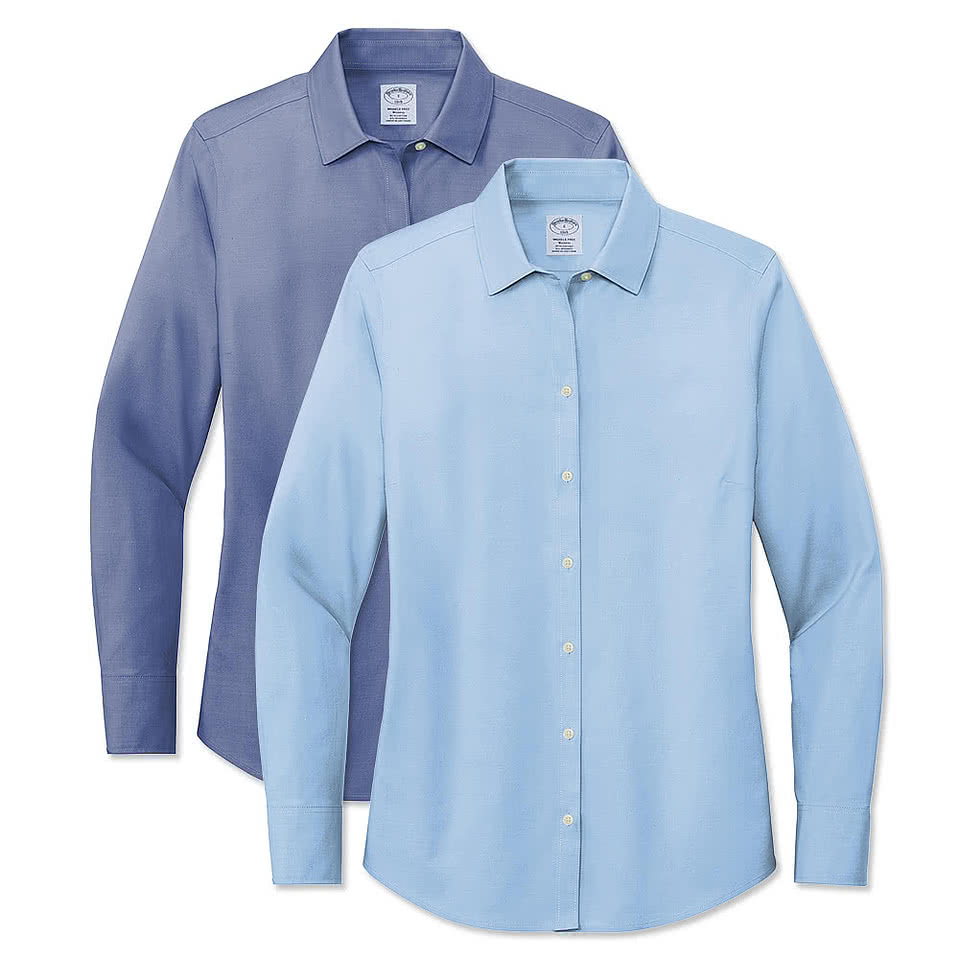 Brooks Brothers Women’s Wrinkle-Free Stretch Pinpoint Dress Shirt - Printed