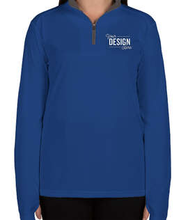 Badger Women's Contrast Quarter Zip Performance Shirt - Color: Royal / Graphite